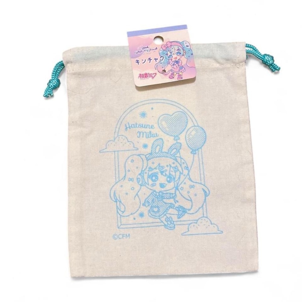 Hatsune Miku Characters Pink Drawstring Pouch